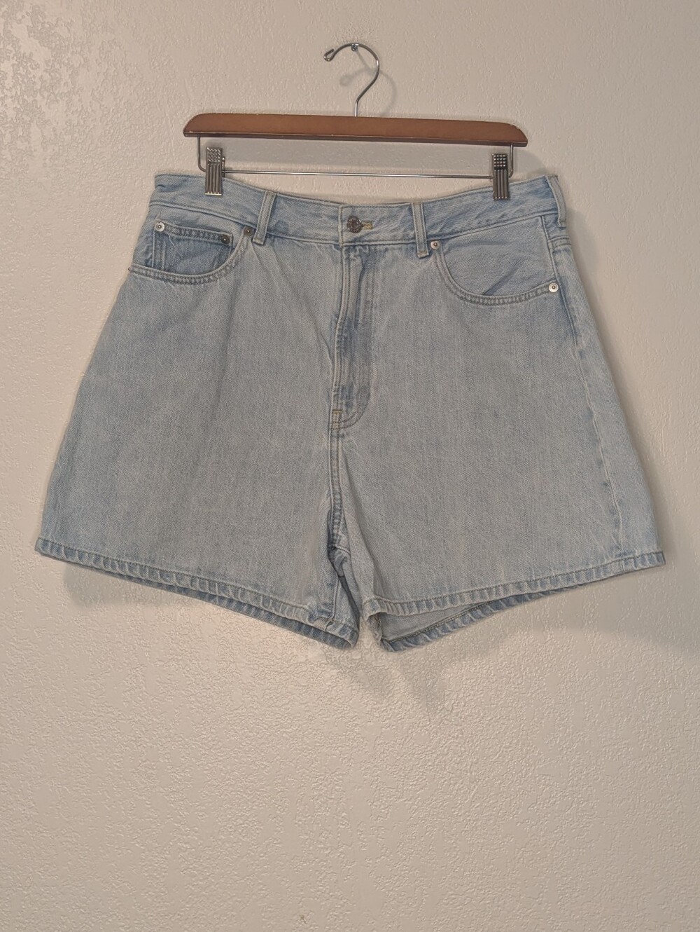 Everlane The A-Line Denim Short In Light Indigo Size 31 - Picture 6 of 13